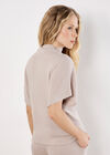 Soft Knit Side Ruched Top, Stone, large