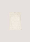 Crochet Lace Tile Shell Top, White, large