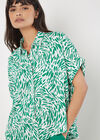 Brushstroke Print Short Sleeve Shirt, Green, large