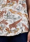 Graphic Animal Print Woven T-Shirt, Cream, large