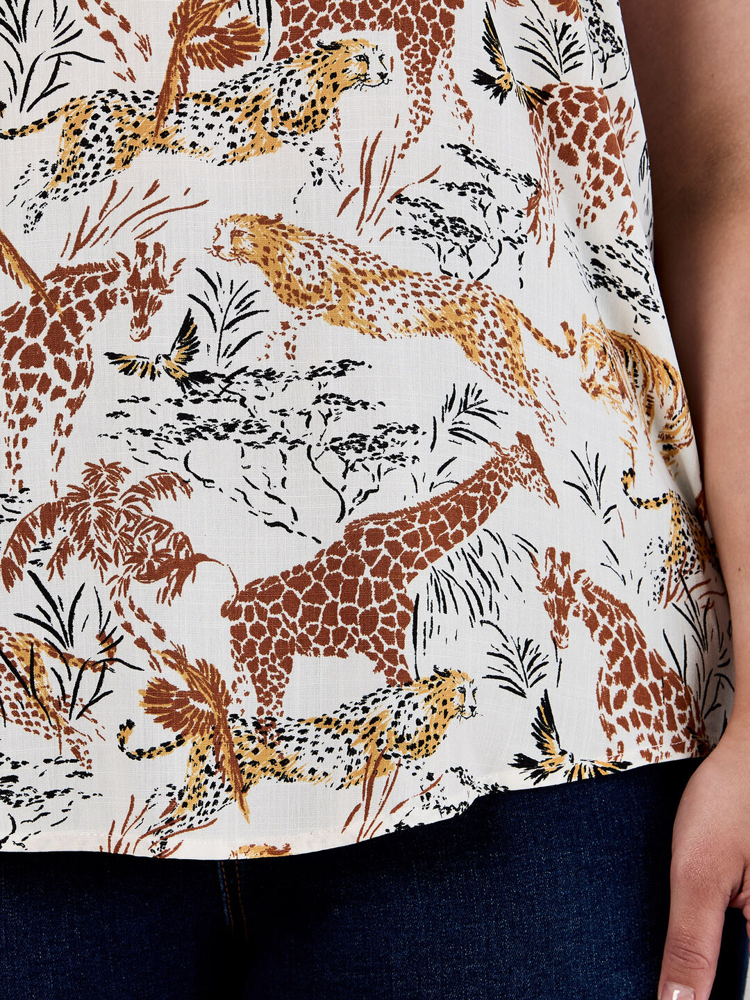 Graphic Animal Print Woven T-Shirt