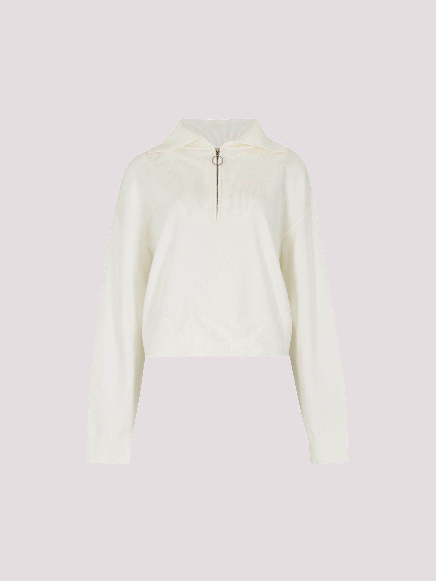 Cropped Zip Neck Sweatshirt Apricot Clothing