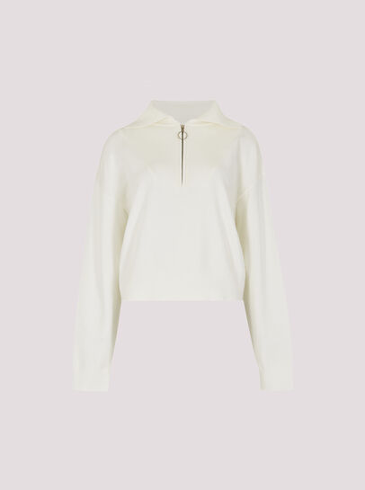 Cropped Zip Neck Sweatshirt