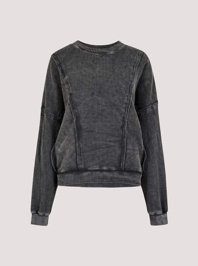 Waffle Panel Sweatshirt