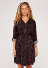 Painterly Dot Dress, Navy, large