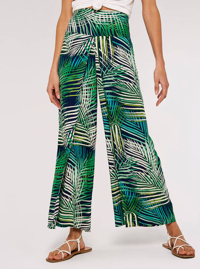 Tropical Leaves Wrap Trousers