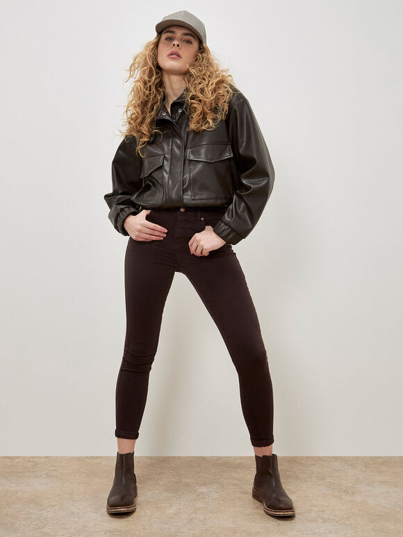 Sienna Skinny Fit Jeans, Brown, large
