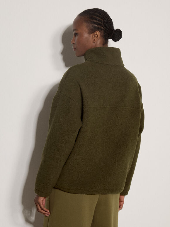 Soft Borg Fleece Jumper, Green, large
