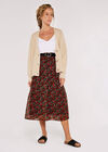 Pansy Ditsy Tiered Skirt, Navy, large
