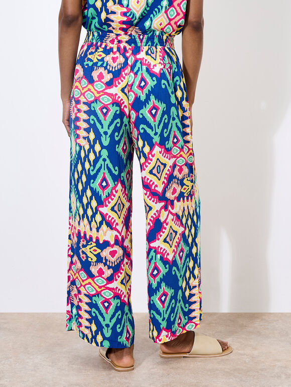 Colour Pop Ikat Trousers, Blue, large