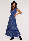 Painterly Paisley Maxi Dress, Blue, large