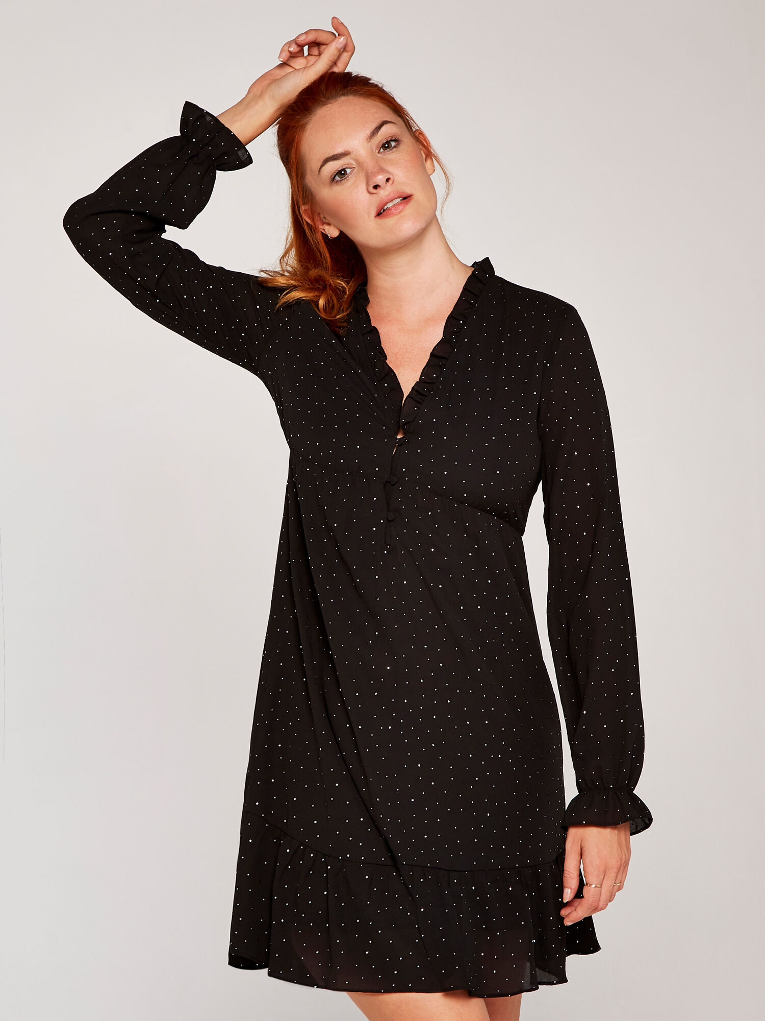 Black dress with silver studs shop