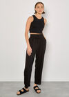 Racer Knitted Crop Top, Black, large