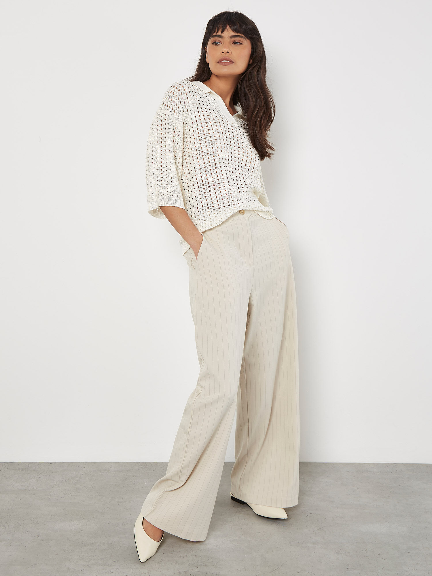 Open Stitch Knitted Top Apricot Clothing