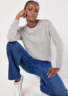 Diamond Pointelle Jumper, Grey, large