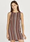 Tribal Print Shift Dress, Navy, large