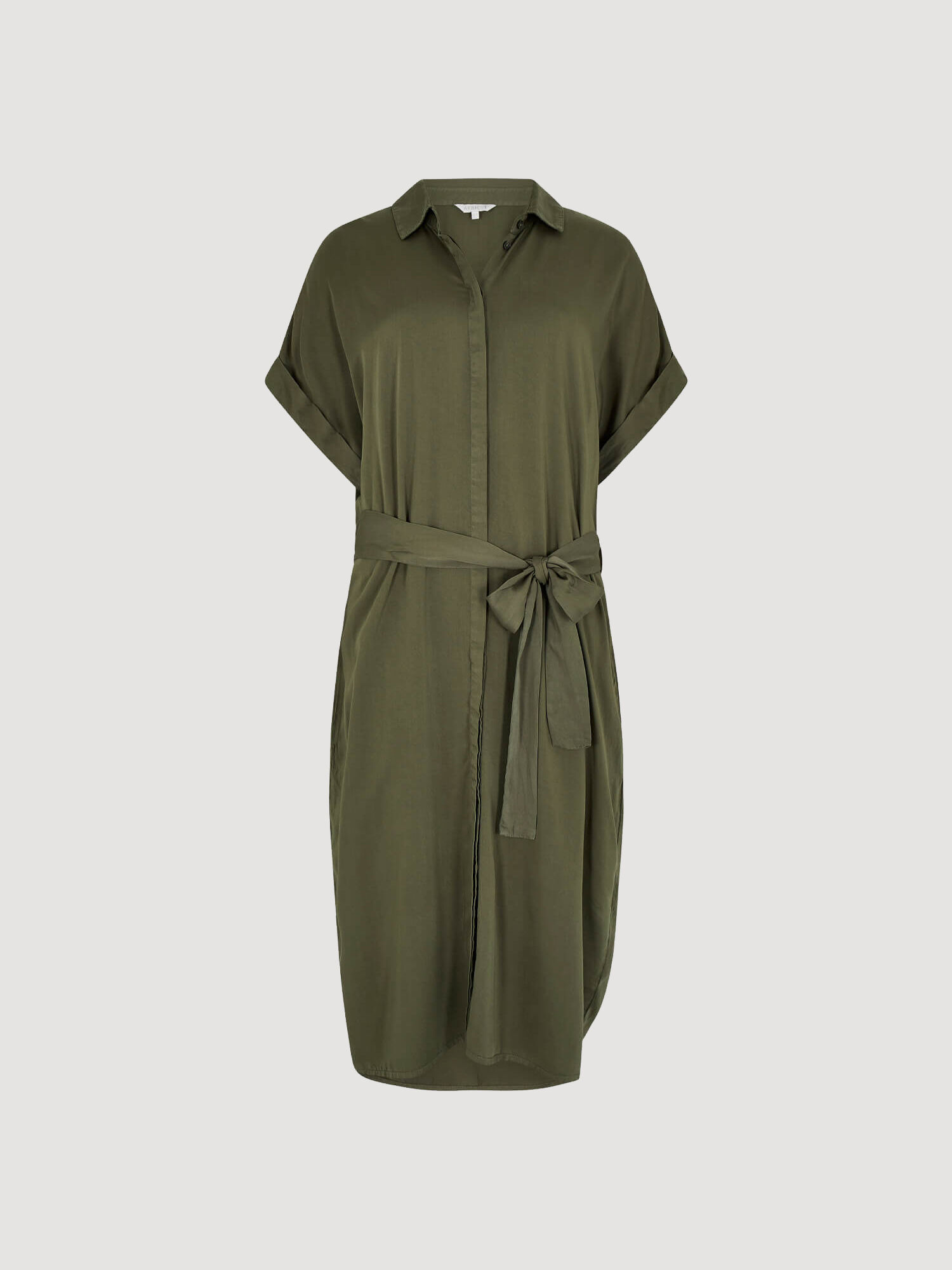 Batwing Sleeve Shirt Midi Dress Apricot Clothing