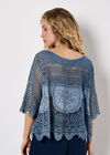 Crochet Rose Mesh Top, Blue, large