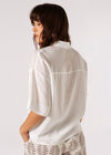 Subtle Sheen Boxy Shirt, Cream, large