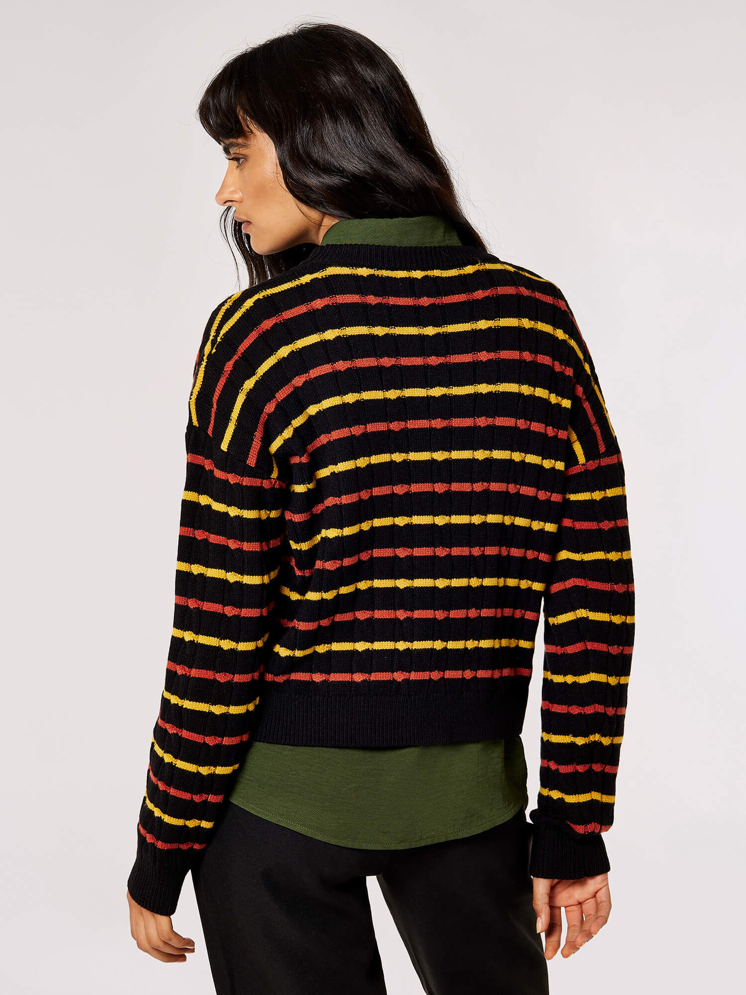 Yellow black clearance striped jumper