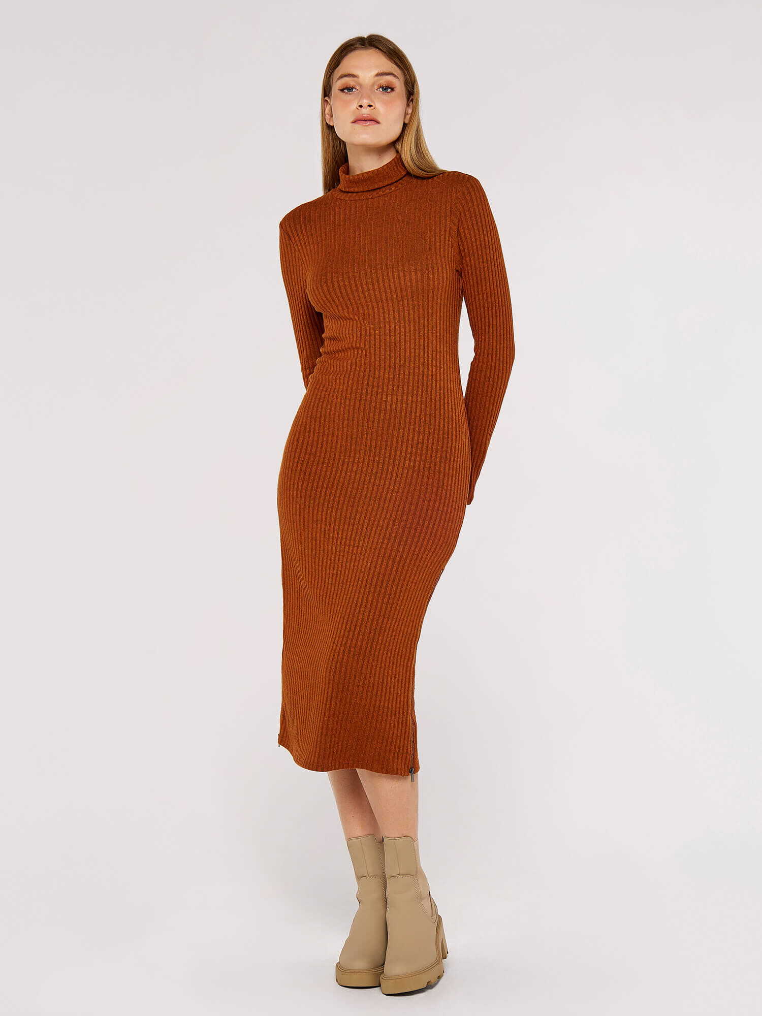 High neck midi dress uk store