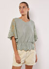 Floral Broderie Batwing Top, Mint, large
