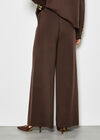 Soft Knit Wide Leg Trousers, Brown, large