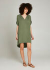 Khaki V-Neck Oversized Dress, Khaki, large