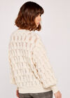 Scallop Knit Oversized Jumper, White, large