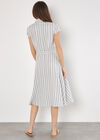 Striped Midi Shirt Dress, Blue, large