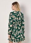 Crinkle Floral Mini Dress, Green, large