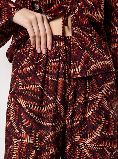 Abstract Print Wide-Leg Trousers