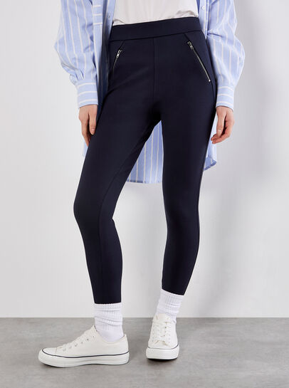 Zip Pocket Stretch Skinny Fit Leggings