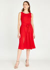 Split Skater Dress, Red, large