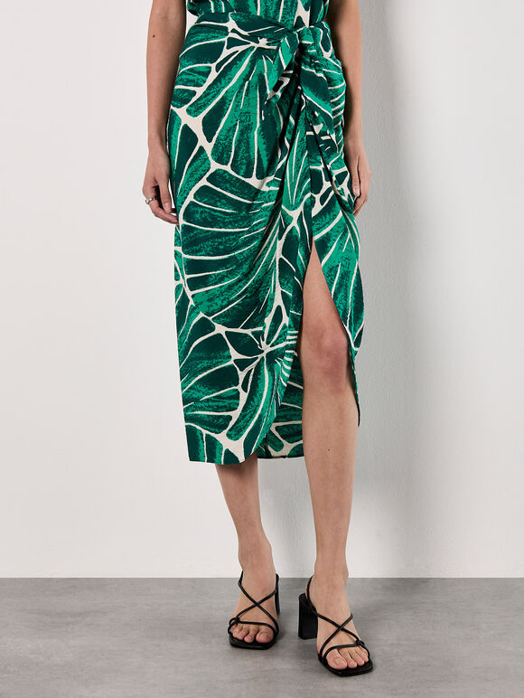 Shell Print Top & Midi Skirt Co-ord set, , large