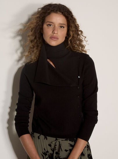Ribbed Knit Asymmetric Cardigan