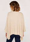 Pointelle Poncho, Stone, large