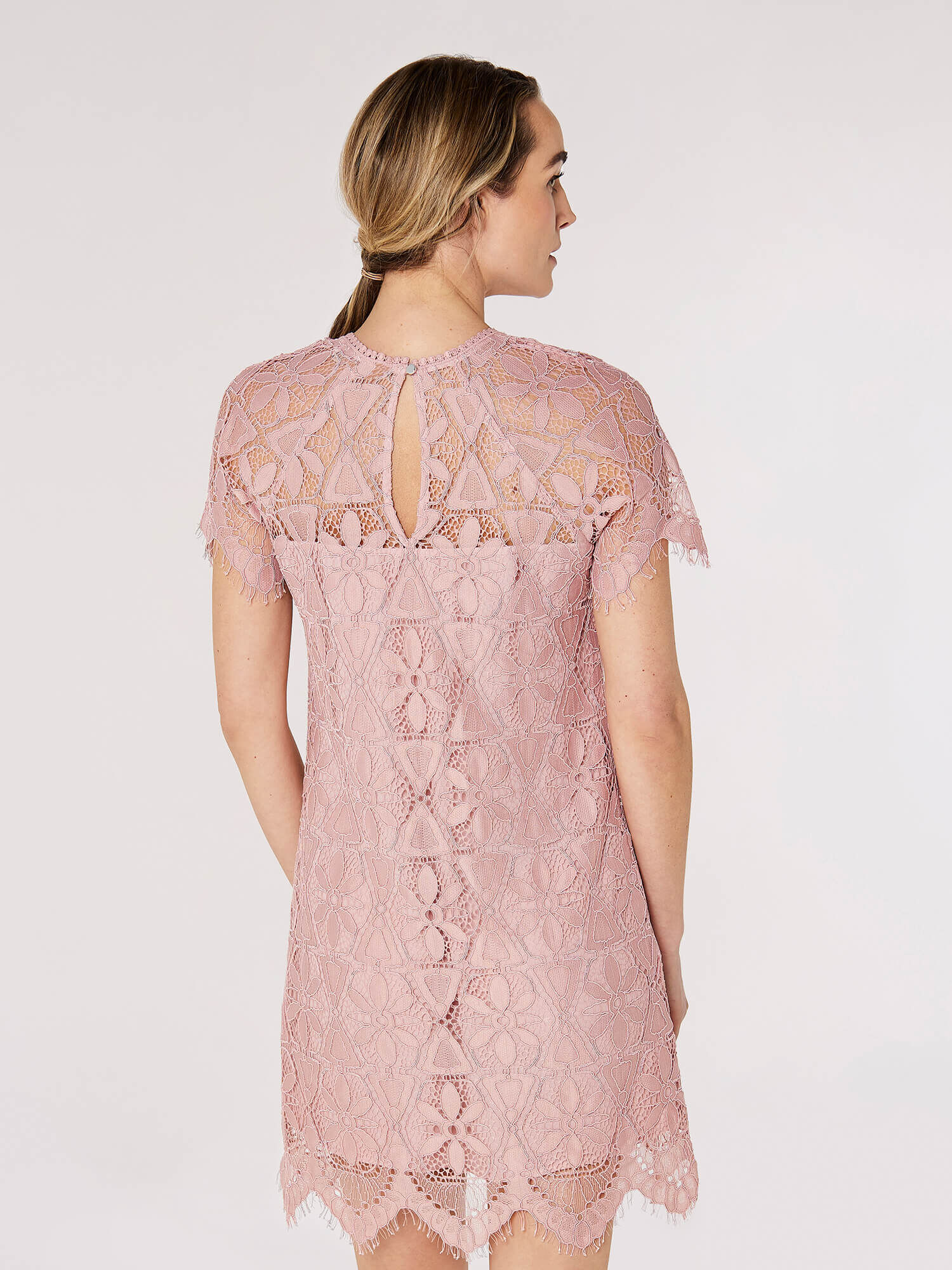 Dusky pink sale lace dress