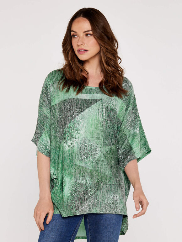 Triangle Square Maze Top, Green, large