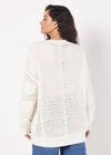 Chunky Patchwork Oversized Cardigan, Stone, large