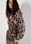 Ikat Print Midaxi Dress, Black, large