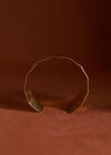 Gold Tone Hammered Brass Cuff Bracelet, Gold, large