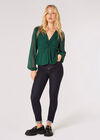 Front Twist Chiffon Top, Green, large