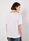 Embroidered Heart Cotton T-Shirt, White, large