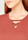 Lattice Front Tunic Dress, Burgundy, large