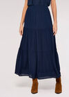 Crinkle Dobby Tiered Skirt, Navy, large