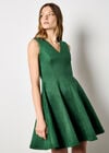 Suedette Skater Dress, Green, large