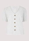 Embroided Cotton Top, Cream, large