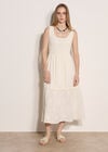 Embroidered Floral Tiered Maxi Dress, Cream, large