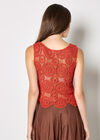 Crochet Circles Crop Top, Orange, large